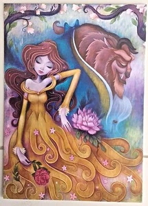 Postal Disney WONDERGROUND "Gentle Companion" por Jeremiah Ketner BEAUTY BEAST - Imagen 1 de 2
