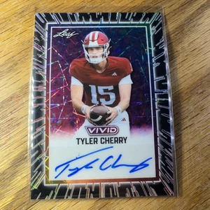 2025 Leaf Vivid Football Tyler Cherry Black Laser Auto 1/1 SSP - Bild 1 von 2