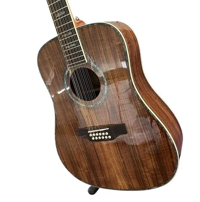 Factory 41 Inches Full KOA ZWD45 Acoustic guitar 12 Strings 301EQ Abalone Inlay - Image 1 of 4