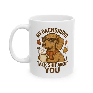 Dachshund Lover's Ceramic Mug - Weiner Dog Funny Doxie Gift - Picture 1 of 5