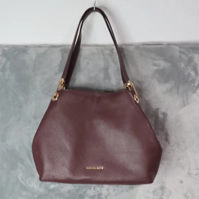 Michael Kors Shoulder Bag Womens Burgundy Leather Gold Hardware Purse 30H6GRXE3L - Image 1 of 4