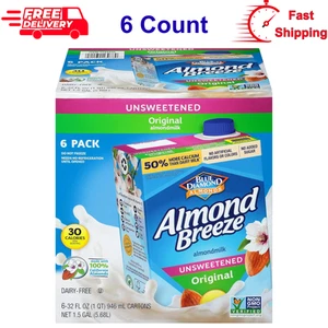 Almond Breeze Dairy Free Almondmilk, Unsweetened Vanilla, 32 Ounce (Pack of 6) - Picture 1 of 12