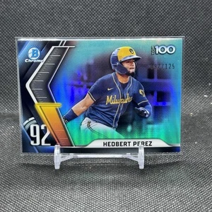 Bowman Chrome Hedbert Pérez Top 100 Prospects Aqua Refractor 2022/125 #BTP-92 - Imagen 1 de 3