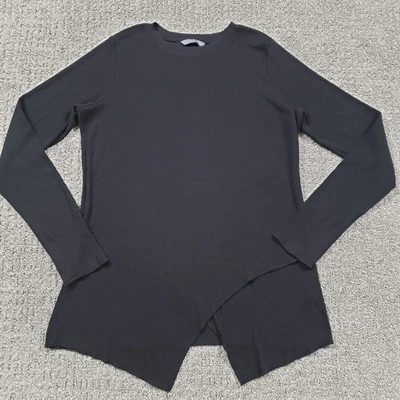 AnyBody Shirt Womens Small Black Cozy Waffle Knit Crossover Tunic Top — 第 1/4 张图片