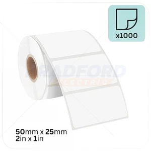 5x Thermal Labels for Zebra Barcode Printer, 2x1 Barcode labels, 1000 Per Roll - Picture 1 of 8