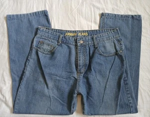 Armani Jeans Mens 36 (35x27*) Straight Designer Premium Denim Blue Jeans Relaxed - Picture 1 of 9