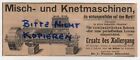 Bitterfeld, Werbung 1902, Dr. C. Wurster Misch- U. Knetmaschinen-Fab.
