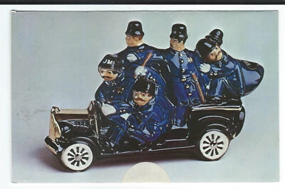 Police Car Keystone Cops Ezra Brooks Whiskey Figural Decanter Brochure Postcard - Image 1 of 2