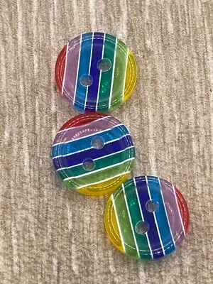 12.5mm Rainbow Buttons Resin 2 Hole Cute Coloured for Sewing Knitting Cardigans - Image 1 of 4