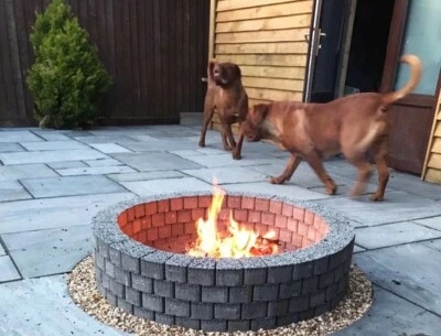 Runde Feuergrube Granitplatte Kamin Gartenwasser Features Teichdekor Steine! - Bild 1 von 4
