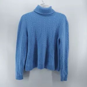 Lauren Ralph Lauren sweater women size XL blue turtleneck cashmere casual - Picture 1 of 9