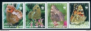 WWF,Butterfly,Schmetterlinge,Mariposa, Papillon,Farfalle,Ingushetia,Strip,MNH - Picture 1 of 1