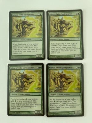 MTG 4X FOIL BETRAYERS OF KAMIGAWA SAKURA-TRIBE SPRINGCALLER NM CREATURE COMMON - Image 1 of 4