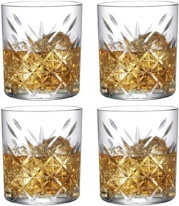 Set of 4 Crystal Whiskey Glasses, 11 Oz Old Fashioned Glasses, Rocks Glasses,... - Picture 1 of 7