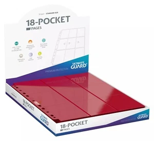 50 páginas de carpeta de tarjetas estándar Ultimate Guard de 18 bolsillos rojo carga lateral - Imagen 1 de 6