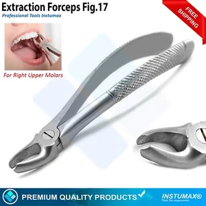 Tooth Extracting Forceps Fig.17 Upper Molars Surgical Dental Oral Surgery Tool - Picture 1 of 3