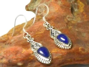 Ohrringe blauer Lapislazuli Sterlingsilber 925 Edelstein  - Bild 1 von 5