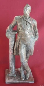 ESTATUA DE FEODOR CHALIAPIN CANTANTE Famoso Ruso 12" = 31 cm Antiguo Gran URSS Elenco Soviético - Imagen 1 de 7
