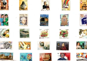 A MIX OF 25 DIFFERENT GOOD/FINE USED COMMEMORATIVE STAMPS FROM MALTA - Picture 1 of 1