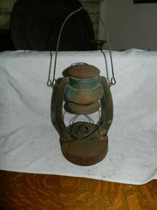 Antique Old Iron Gambles Artisan Kerosene Lamp Lantern USA Made Industrial Look - Picture 1 of 11