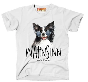 Border Collie Madness 4 Paws UNISEX T-SHIRT Border Shirt Motif by SIVIWONDER - Picture 1 of 6