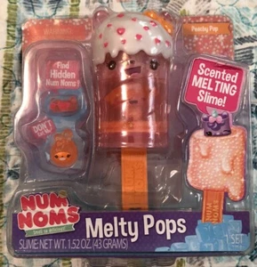 Num Noms Snackables Melty Pops Scented Slime & Hidden Figure Peachy Pop New - Picture 1 of 2