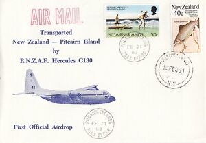 New Zealand Air Drop Cover Pitcairn Islands RNZAF Hercules C130 Flight Cover