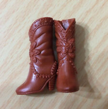 SHOES  BARBIE DOLL FASHIONISTA MUTED BRONZE TAN HIGH HEEL COWBOY ANKLE BOOTS