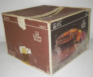 Anchor Hocking CROWN POINT klar 18 tlg Bowle Set Schüssel Tasse Schöpfkelle verpackt - Bild 1 von 6