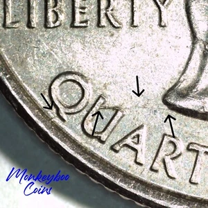 1999 Georgia State Quarter - Spiked Head Die Crack SKH-25c-1999P-01 (GA) - Error - Picture 1 of 5