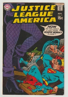DC Justice League of America #75 (1969) 1st Silver App & Origin 2nd Black Canary - Image 1 of 3