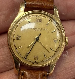 1940s Heavy 27 x 35 mm Solid 18ct Gold Ladies Vacheron Constantin Wristwatch - Picture 1 of 4