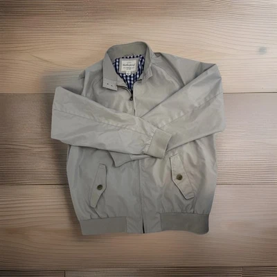 WEATHERPROOF Brand Sz L Tan Khaki Golf Windbreaker Lined Jacket Preppy Casual - Image 1 of 4