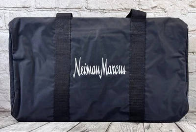 Vintage Neiman Marcus Black Duffel Bag 1990s NOS Promotional 18x10x9 - Image 1 of 4