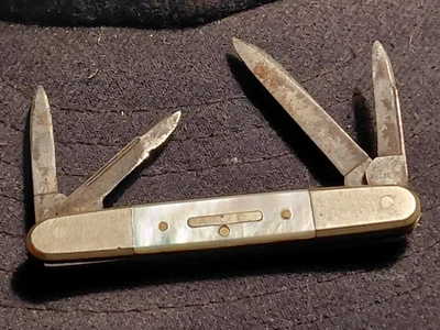 NAVAJA DE BOLSILLO MARTIN BROTHERS SHEFFIELD MOP 4 HOJAS CABALLEROS FUERTE BROCHE DE PRESIÓN 2 1/2" Foto 1 de 4