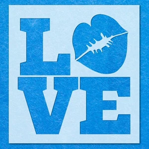 Love Lips Stencil: Mylar Airbrush Wall Art Painting Crafts - 190 Micron, DIY - Picture 1 of 11