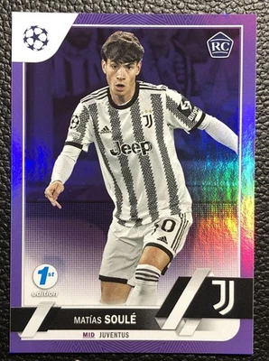 2022-23 Topps UEFA UCC 1st Matias Soule Rookie RC Purple 19/30 Juventus AS Roma - Image 1 of 2