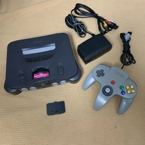 Nintendo 64 Console System w/ Controller Cords & Jumper Pak Tested Cleaned VGC - Picture 1 of 7
