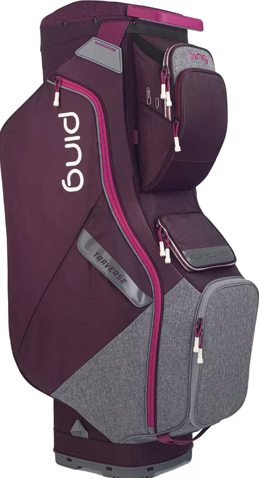 Nueva bolsa de carro de 14 vías Ping Traverse granate/rosa/gris jaspeado Foto 1 de 1