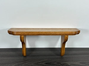 Vintage 15" braun Holz Wandregal rustikal Landhaus mit Plattennut - Bild 1 von 12