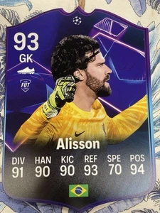 Carta Alisson Becker Liverpool Brasile FIFA FUT taglia A5 - Foto 1 di 1