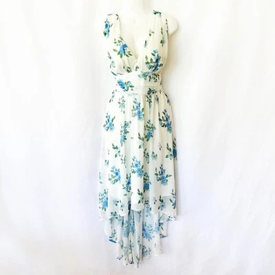 Vestido Floral de Gasa Marca Princesa Disney (L) Blanco Azul Verde Encuadernado en Disney Foto 1 de 4