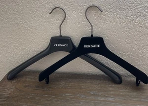 Set Of 2 VERSACE 17”& 15” SUIT PLASTIC & BLACK VELVET CLOTHES HANGER - Picture 1 of 3