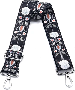 Bandolera de repuesto ajustable con correa ancha y accesorios plateados Shou - Imagen 1 de 12