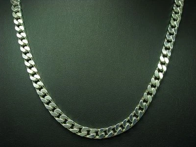 925 Argento Sterling Collana Maglia Grumetta / Vero Argento/44,4cm/49,5g - Immagine 1 di 3