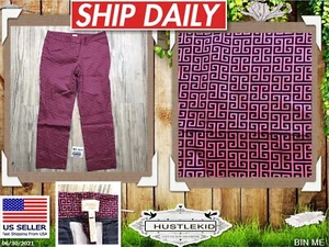 Genuine Laundry by Shelli Segal Crop Pants Pink and Black Geometric Women Size 6 - Picture 1 of 10