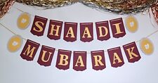 Handmade Nikaah Shaadi Mubarak Wedding Day Buntings Banner Party Decorations 