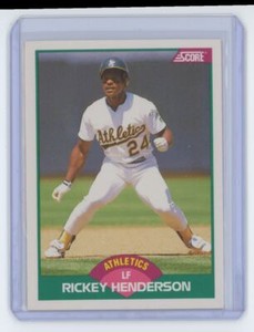 1989 Score Rookie & Traded Rickey Henderson Baseball Cards #50T