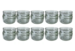 Decorative Glass Jars x10 Small Clear Round Apothecary 100ml Storage Containers - Picture 1 of 22