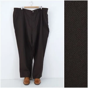 Mens Trousers 53 Waist 28.5 Leg CHUMS Dress Suit Office Brown Pants Slacks - Picture 1 of 14